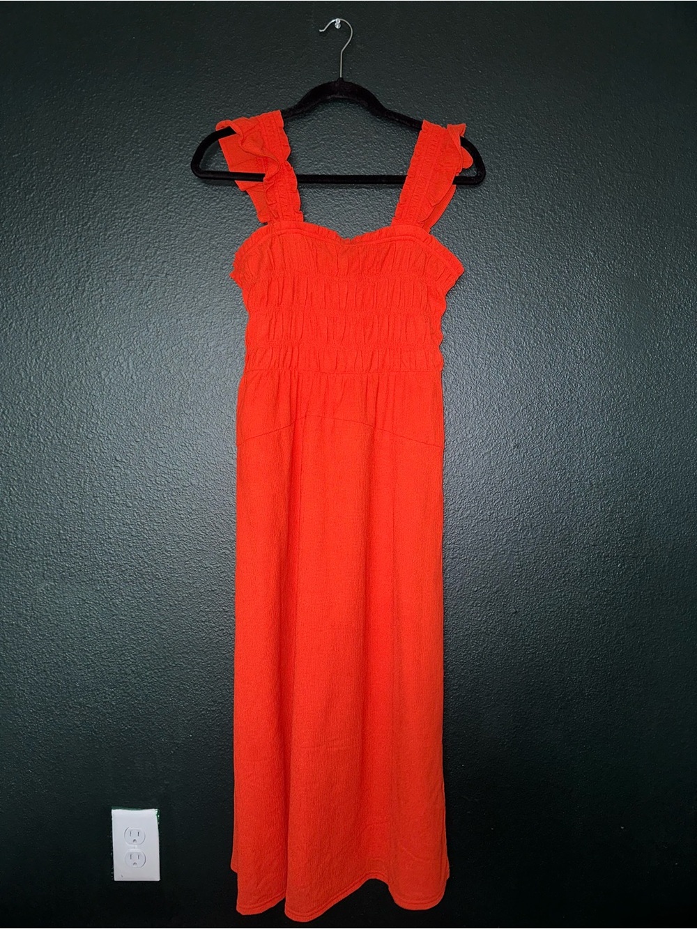 Old Navy Red Smocked Dress with Ruffle Straps